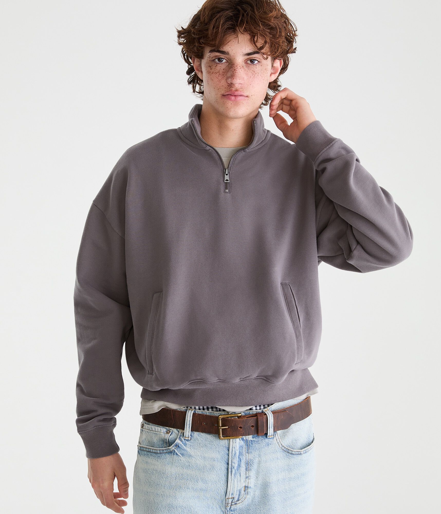 Cloud Soft Boxy Quarter-Zip Sweatshirt