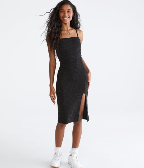 Shimmer Square-Neck Midi Dress Shimmer Square-Neck Midi Dress