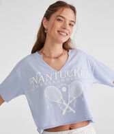 Nantucket Tennis Notch-Neck Boyfriend Graphic Tee