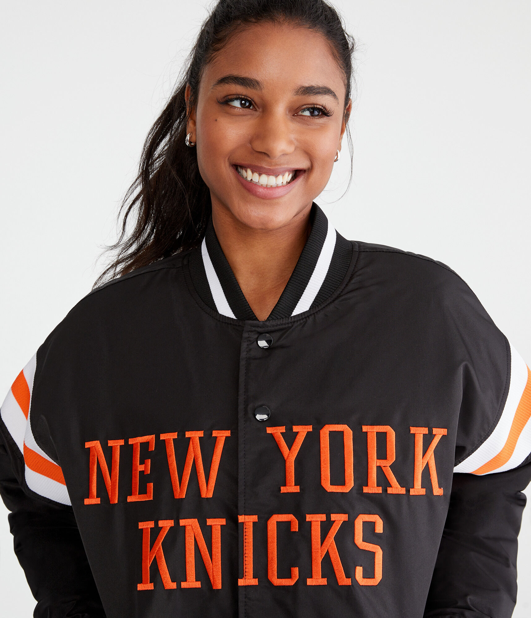 New York Knicks Striped Bomber Jacket