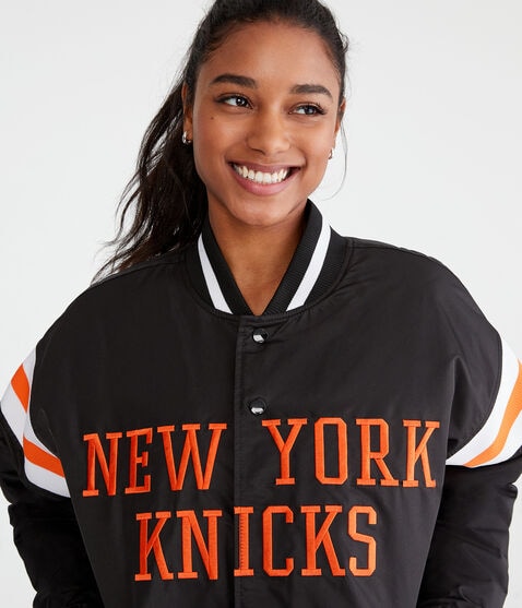 New York Knicks Striped Bomber Jacket New York Knicks Striped Bomber Jacket