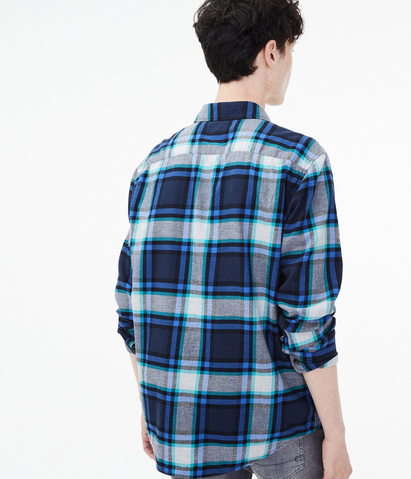 Long Sleeve Multi-Plaid Button-Down Shirt