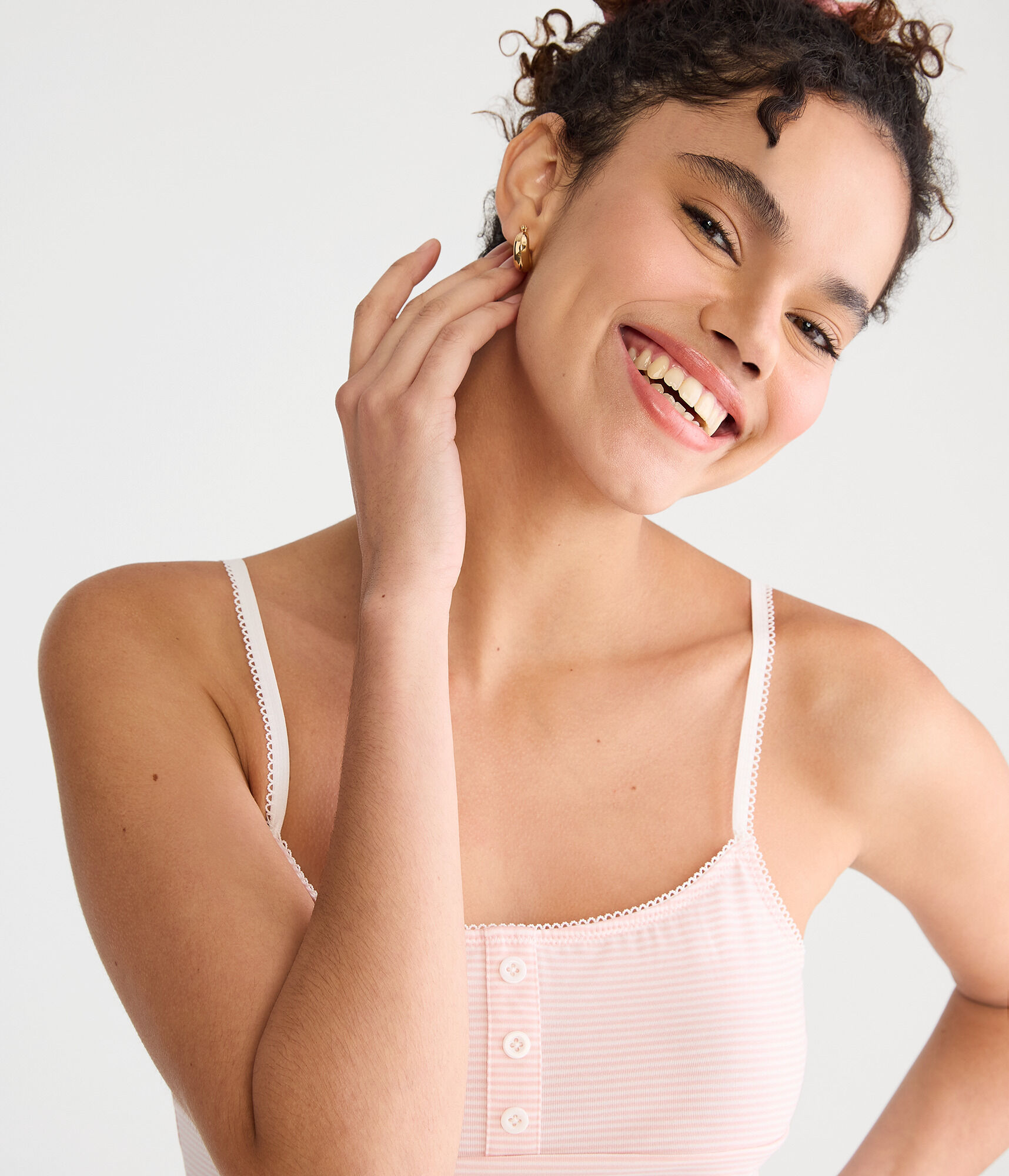 Printed Henley Sleep Tank