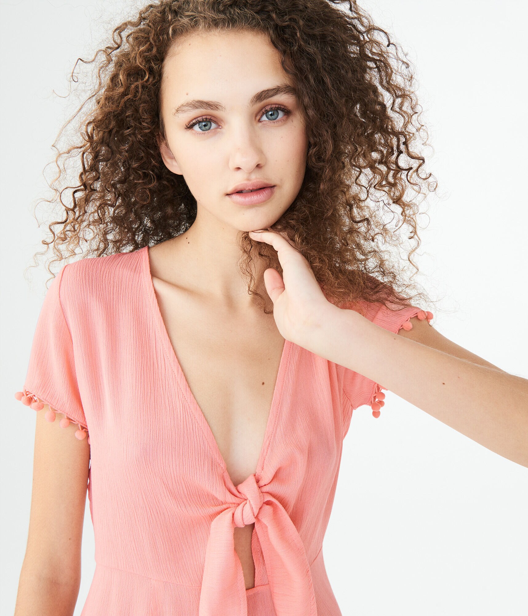 LLD Solid Pom-Pom Romper