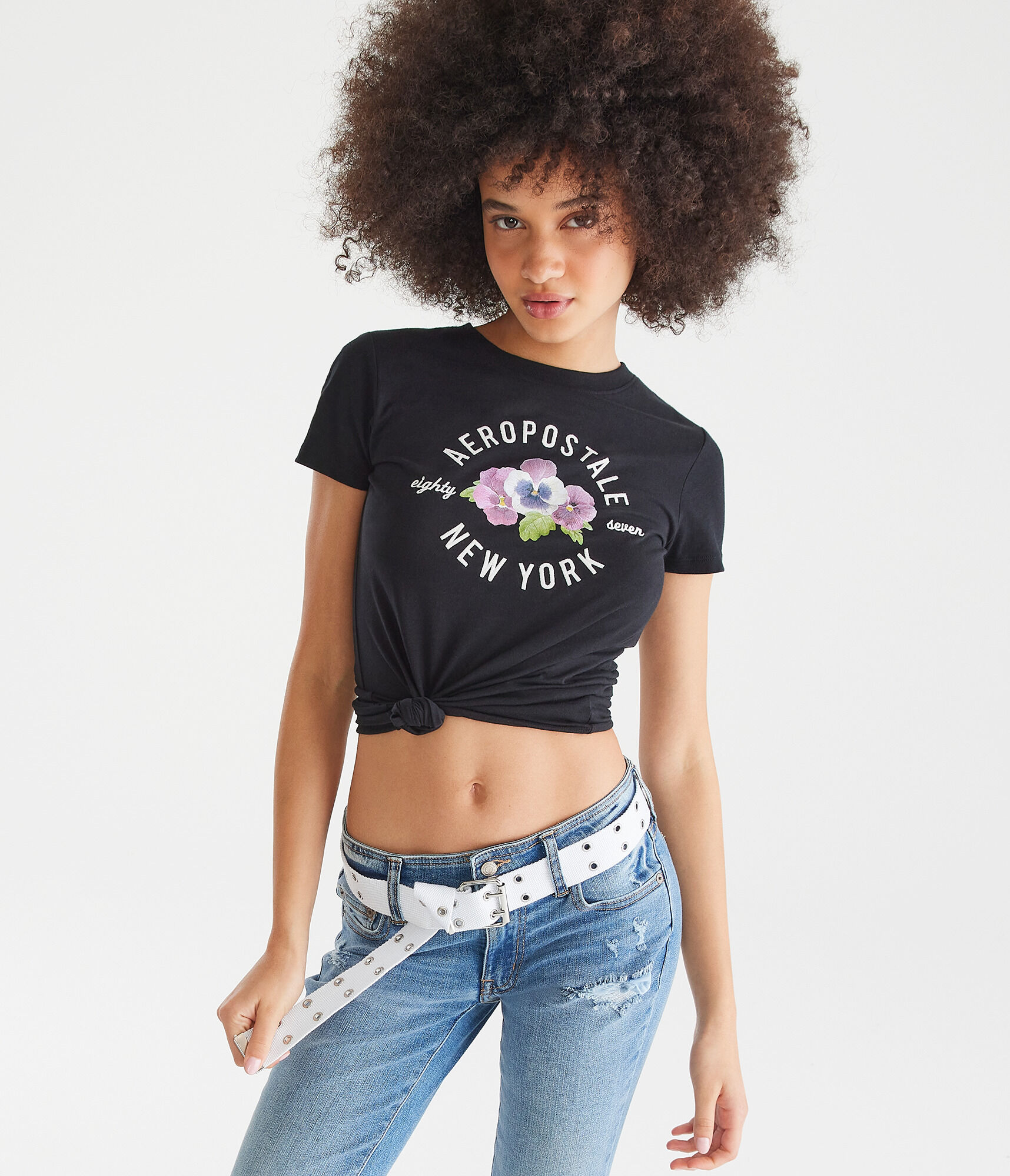 Aeropostale Violets Circle Graphic Tee