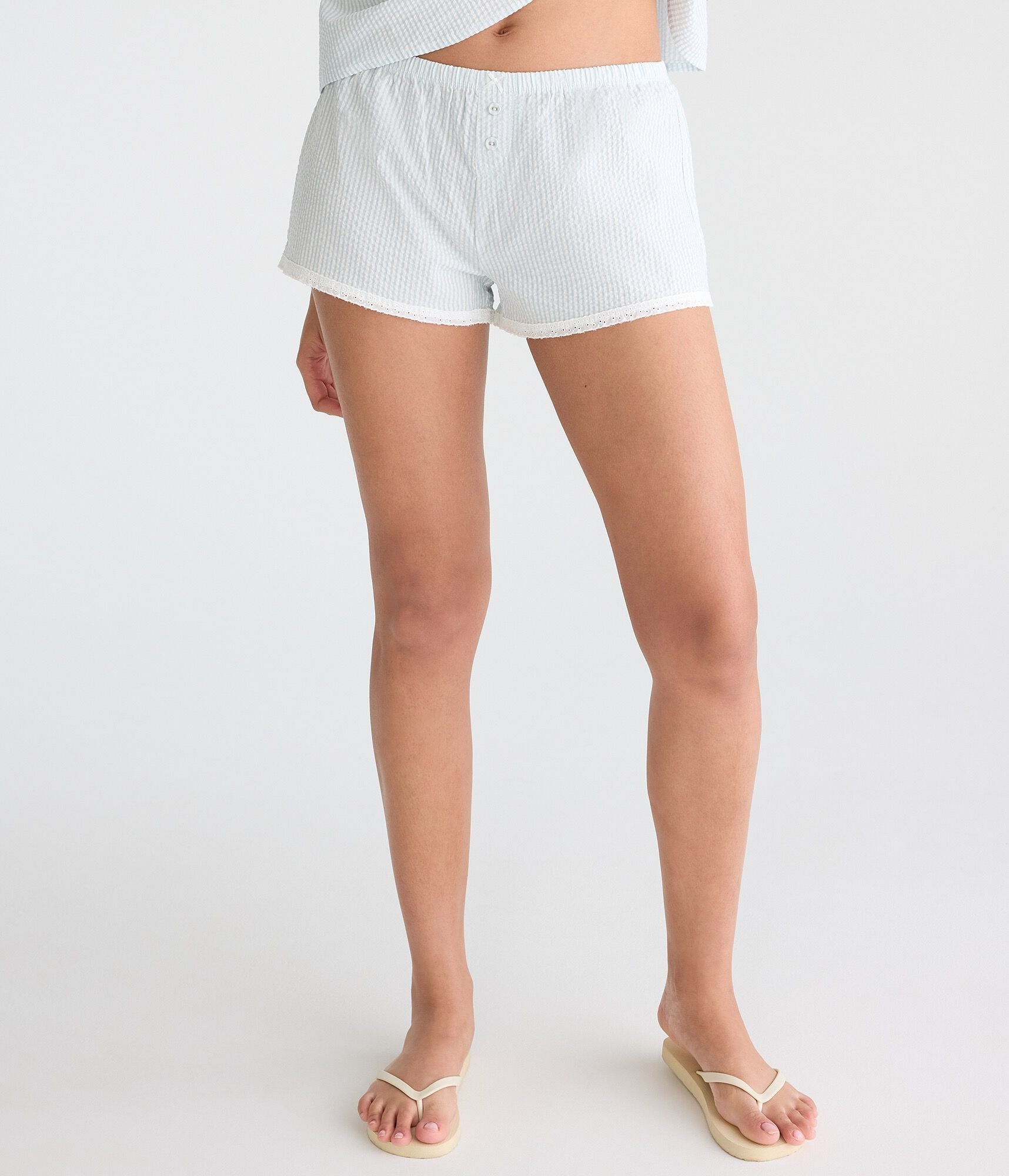Seersucker Stripe Sleep Shorts