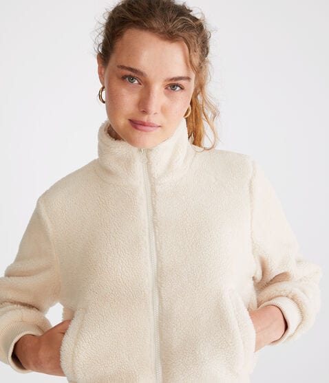 Sherpa Fleece Bomber Jacket Sherpa Fleece Bomber Jacket