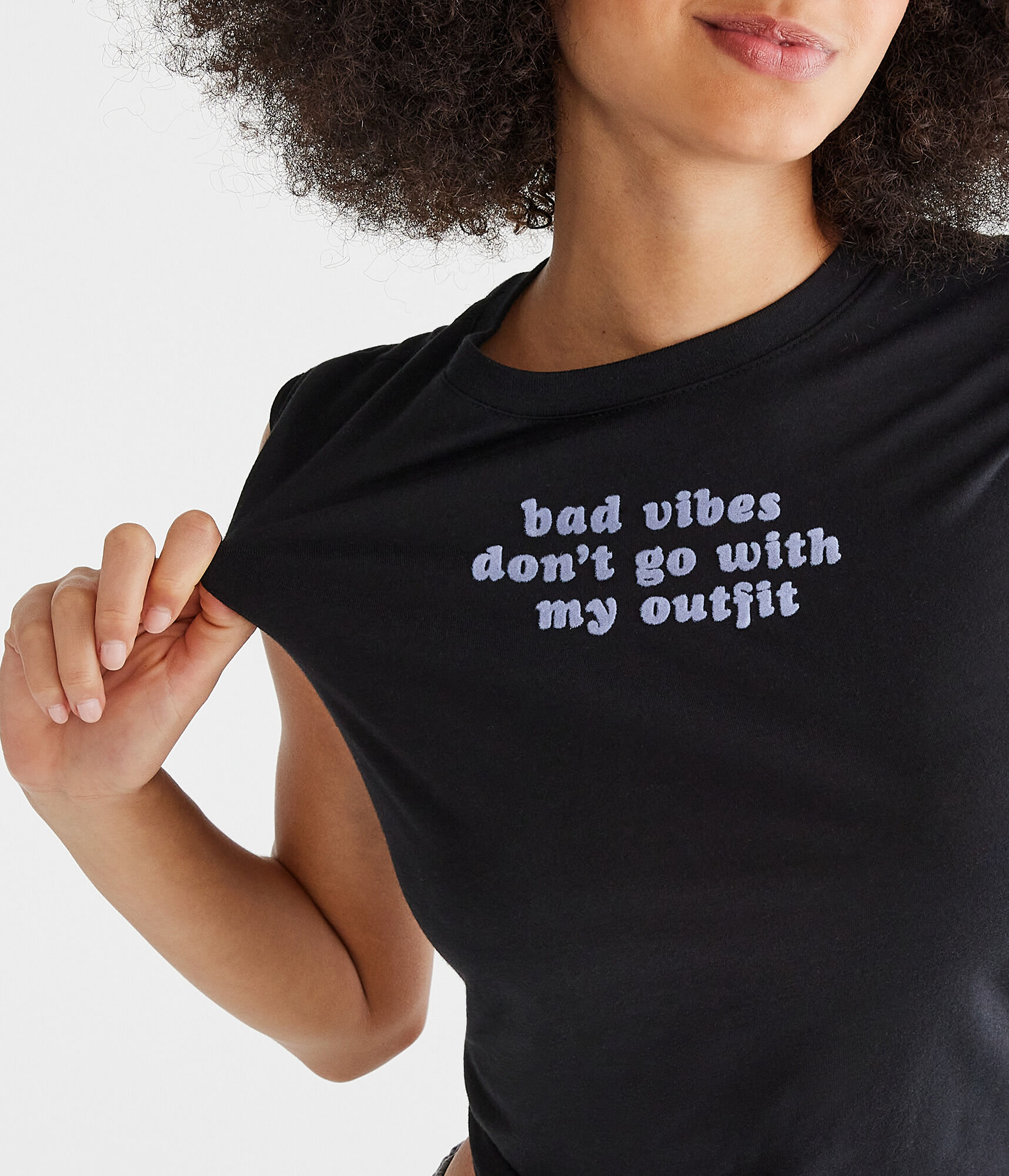 Bad Vibes Flocked Graphic Tee