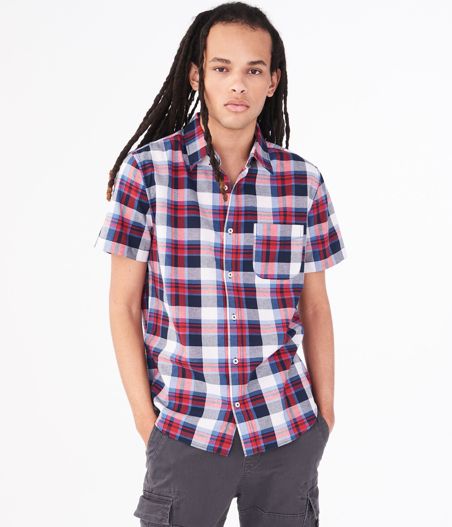 Americana Plaid Button-Down Shirt