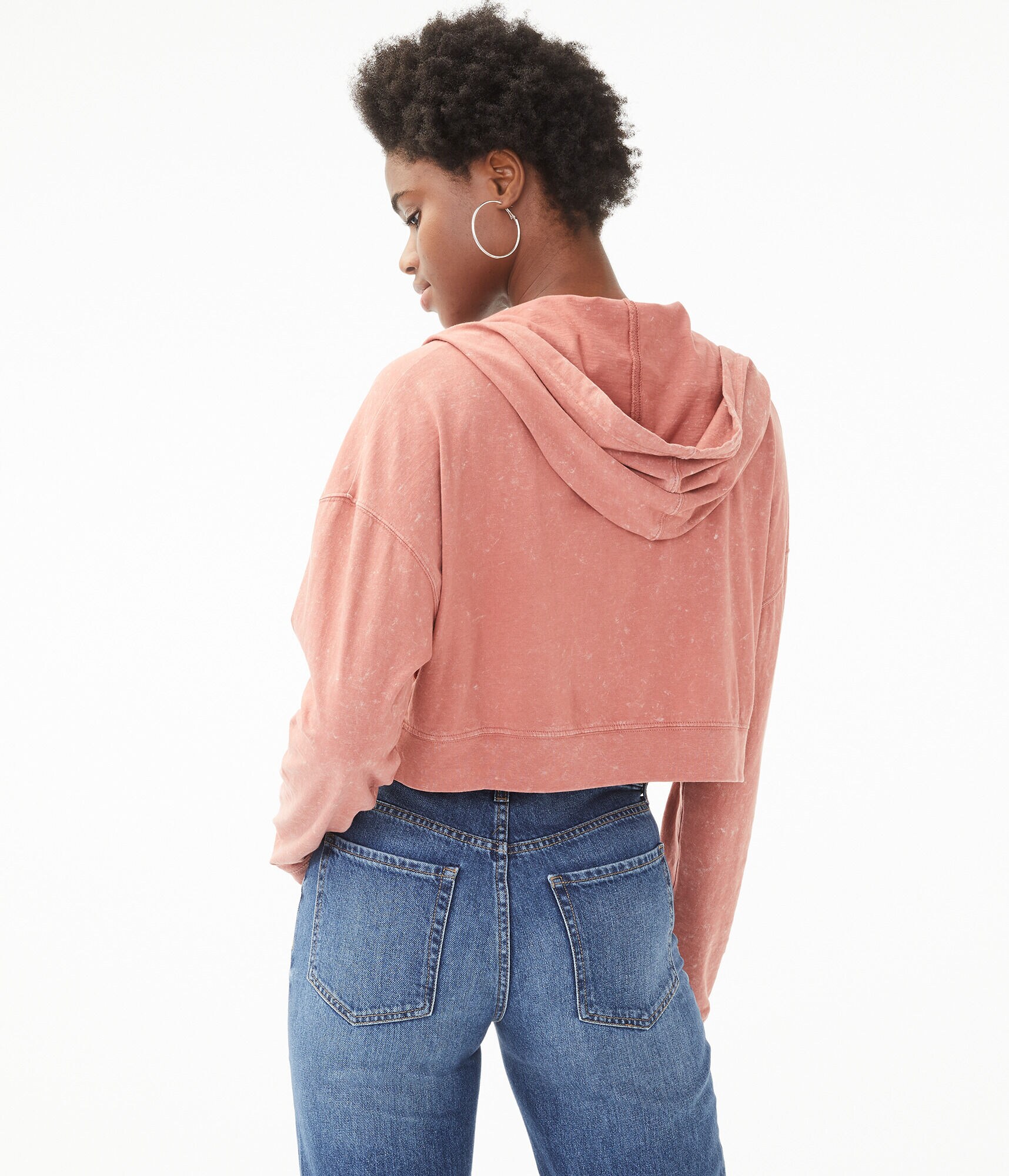 Lightweight Cropped Full-Zip Hoodie