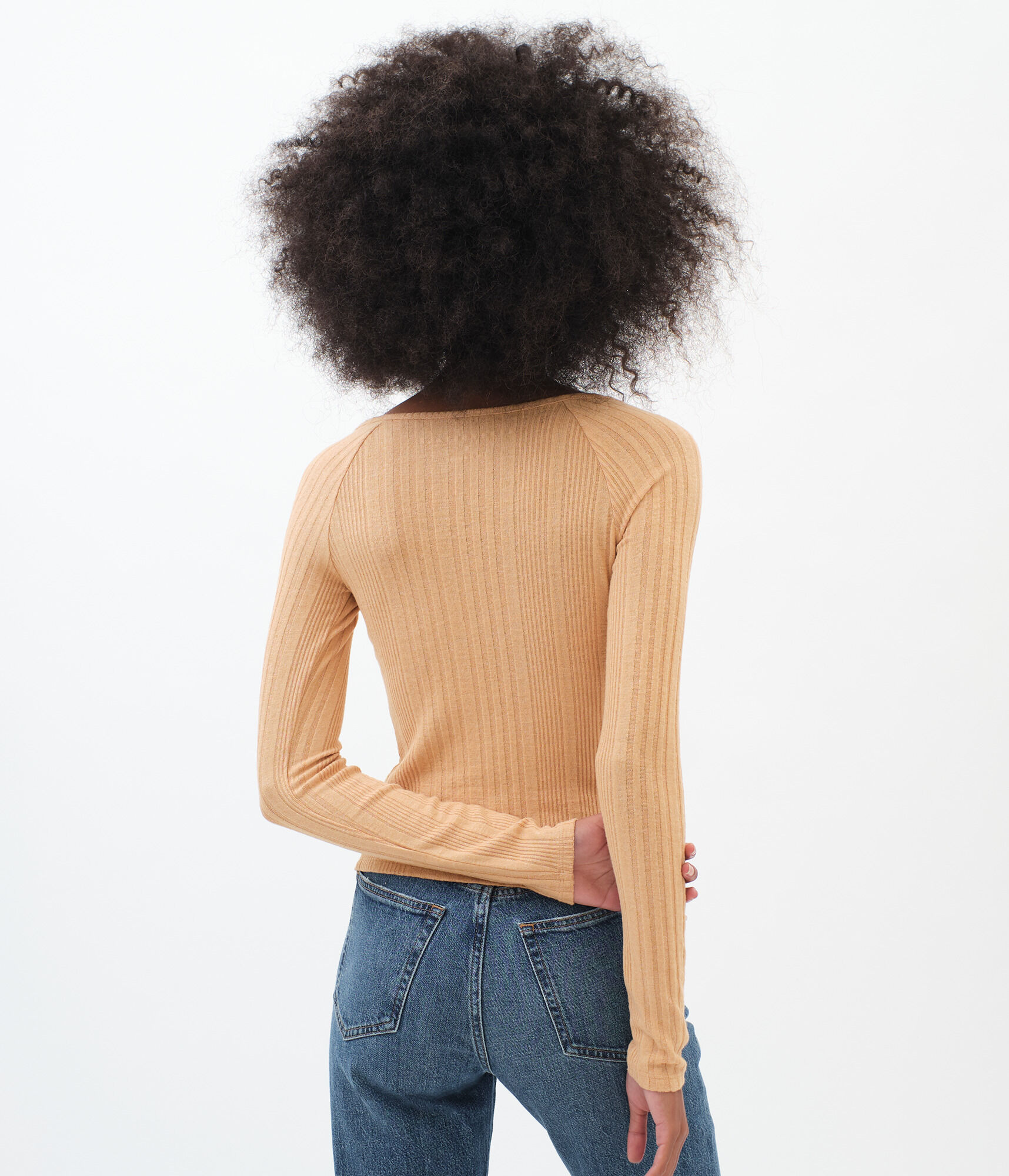Long Sleeve Hook-And-Eye Shrunken Henley