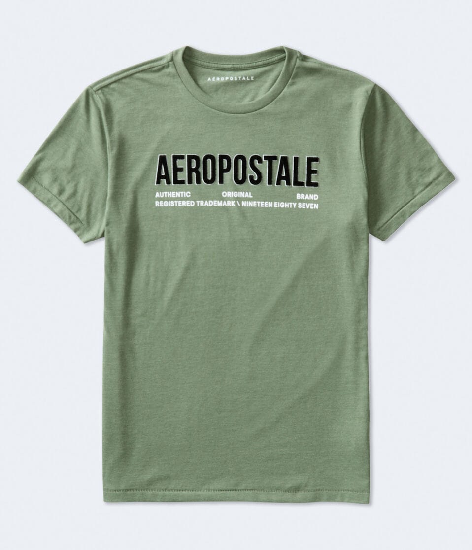 Aeropostale Authentic Logo Flocked Graphic Tee