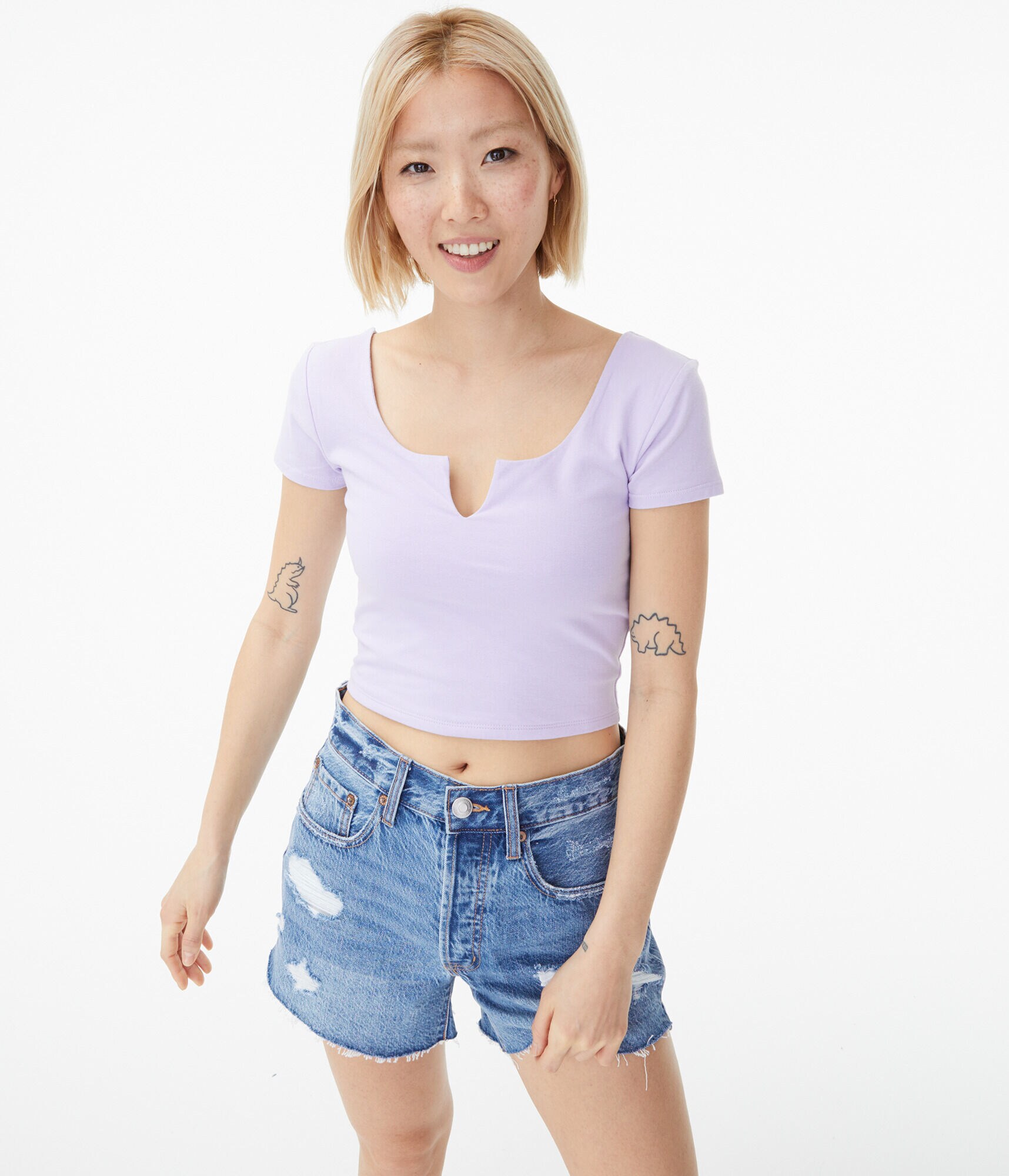 Seriously Soft NotchNeck Cropped Baby Tee