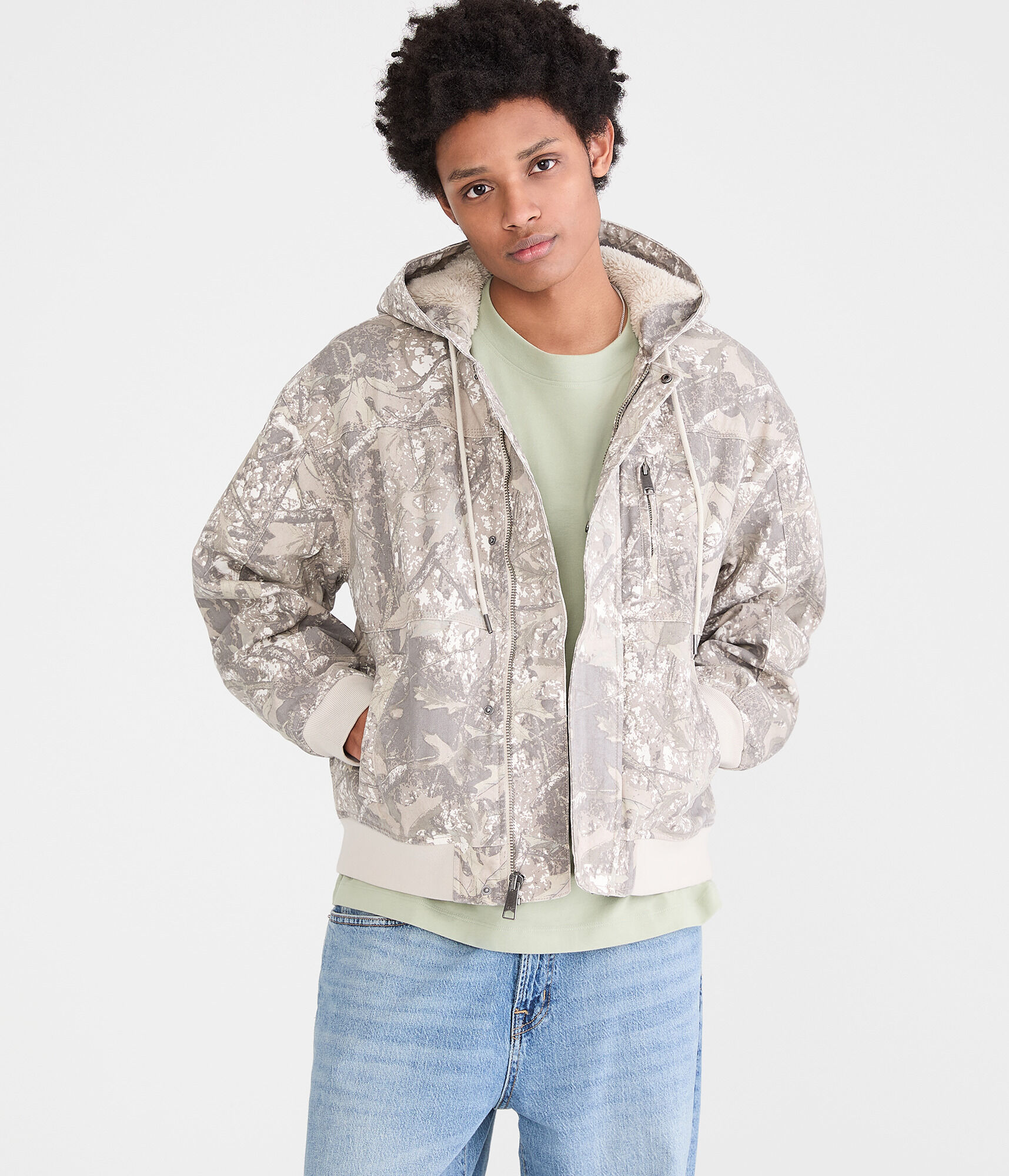 Forest Camo Hooded Workwear Jacket