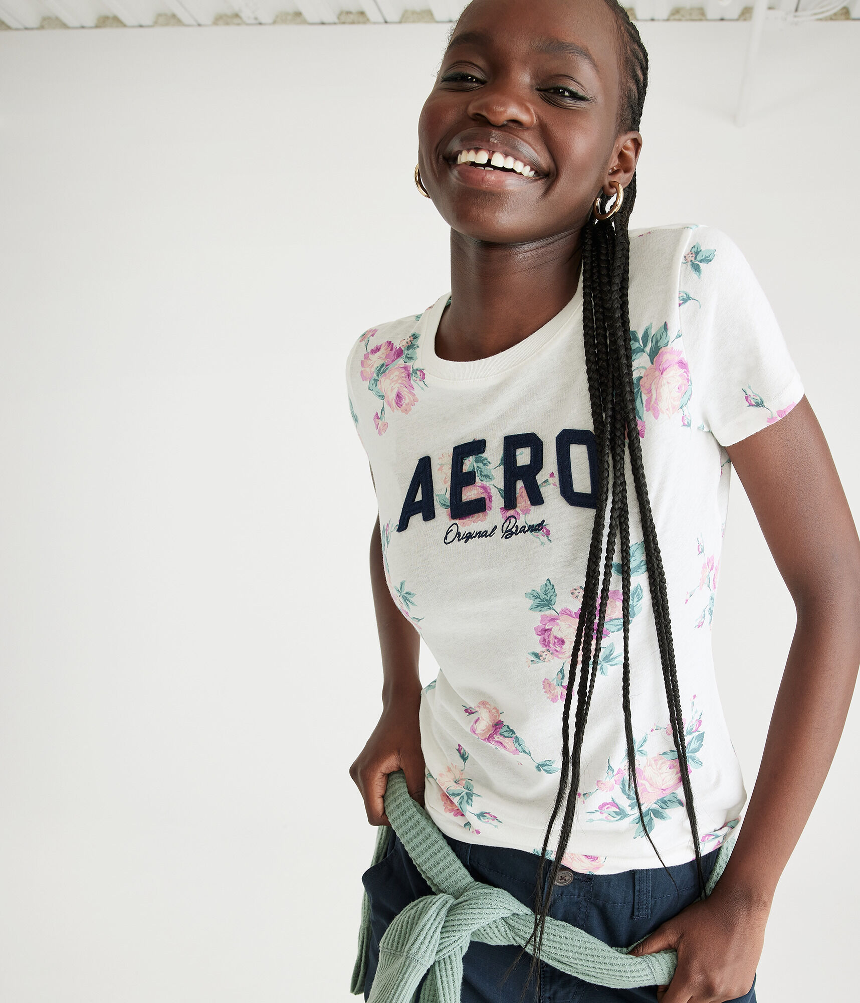 Aero Floral Appliqu&eacute; Graphic Tee