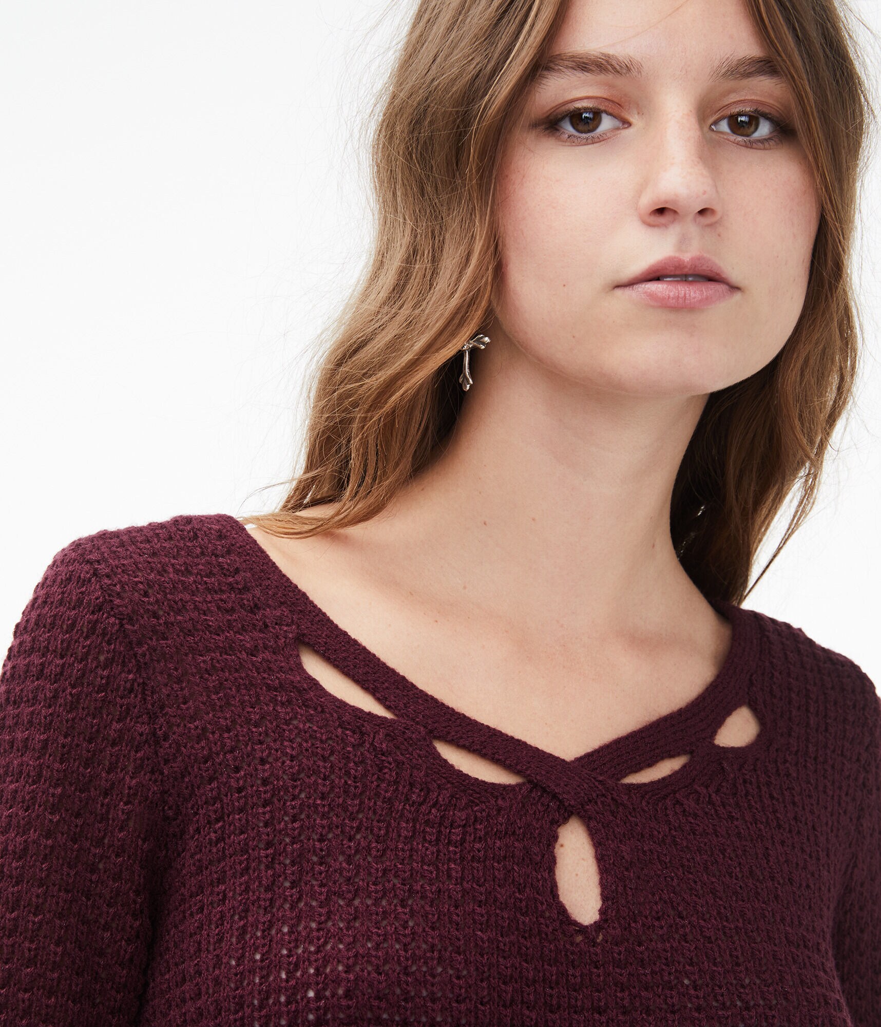 Crisscross Keyhole Sweater