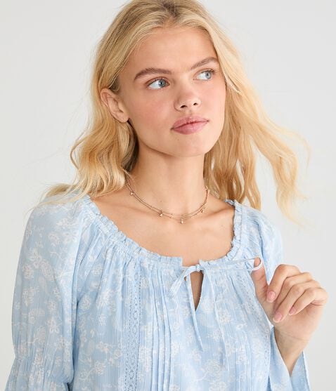 Long Sleeve Floral Boho V-Neck Blouse Long Sleeve Floral Boho V-Neck Blouse
