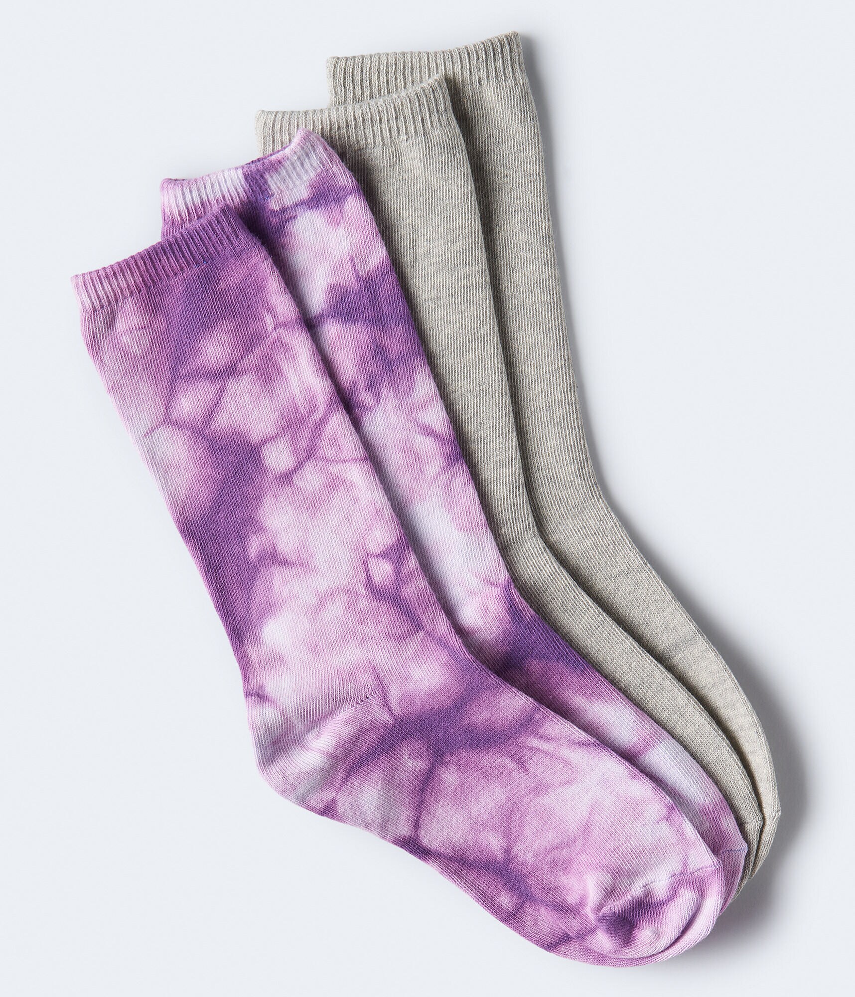 Tie-Dye &amp; Heathered Crew Sock 2-Pack