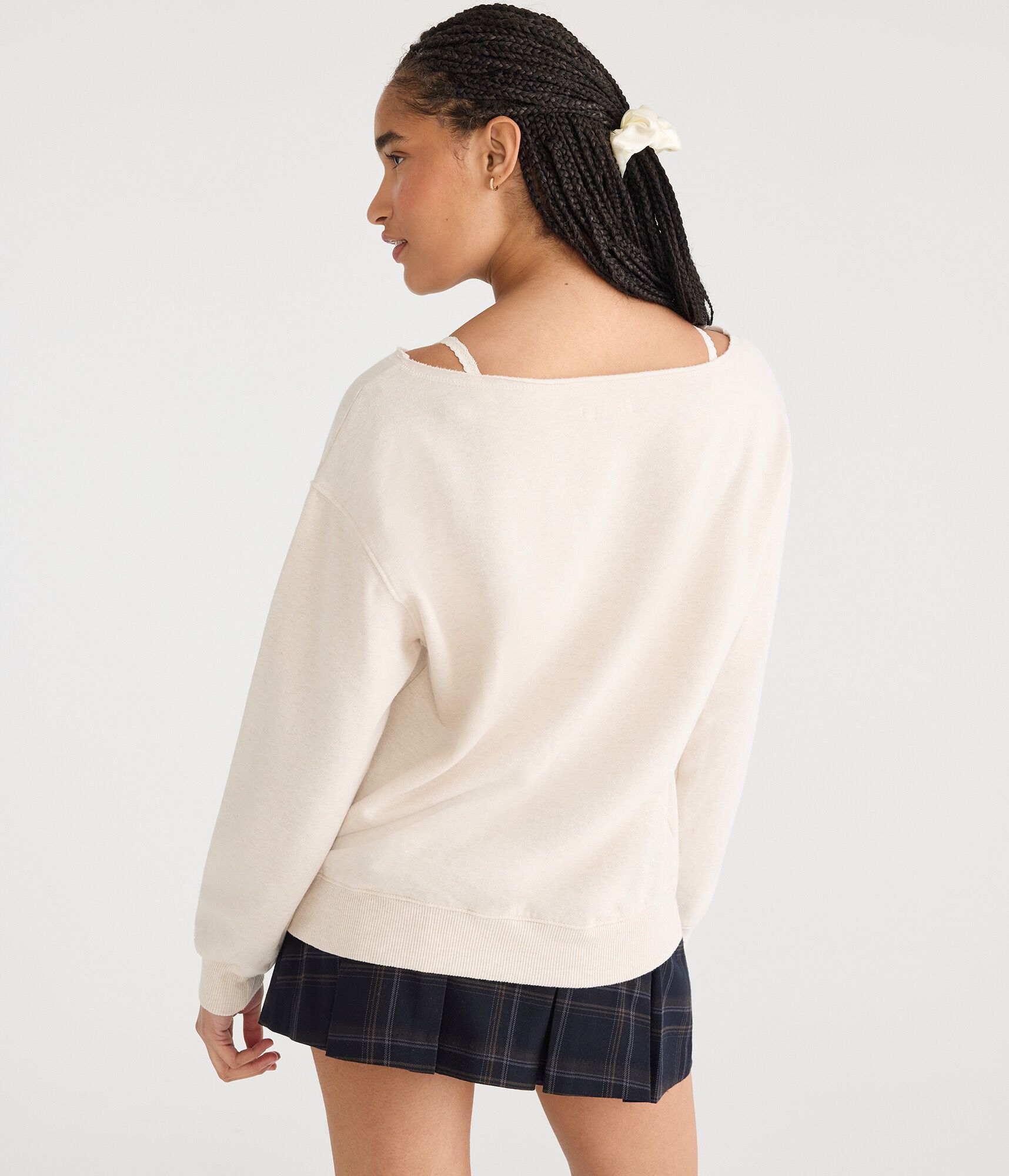 Cloud Soft Oversized Off-The-Shoulder Sweatshirt