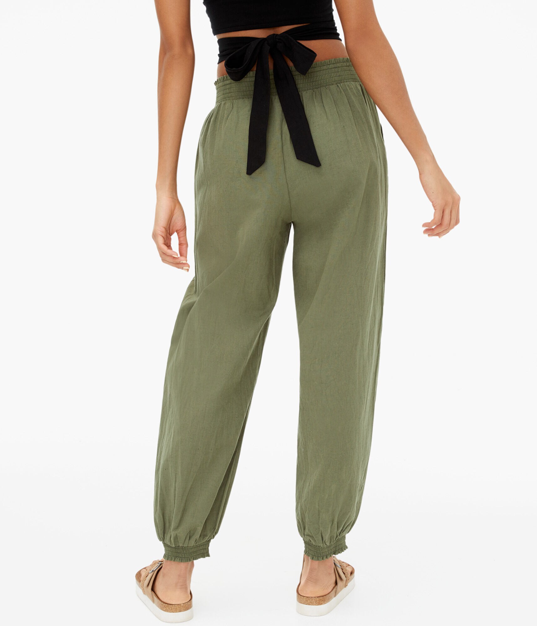 High-Rise Linen Beach Pants
