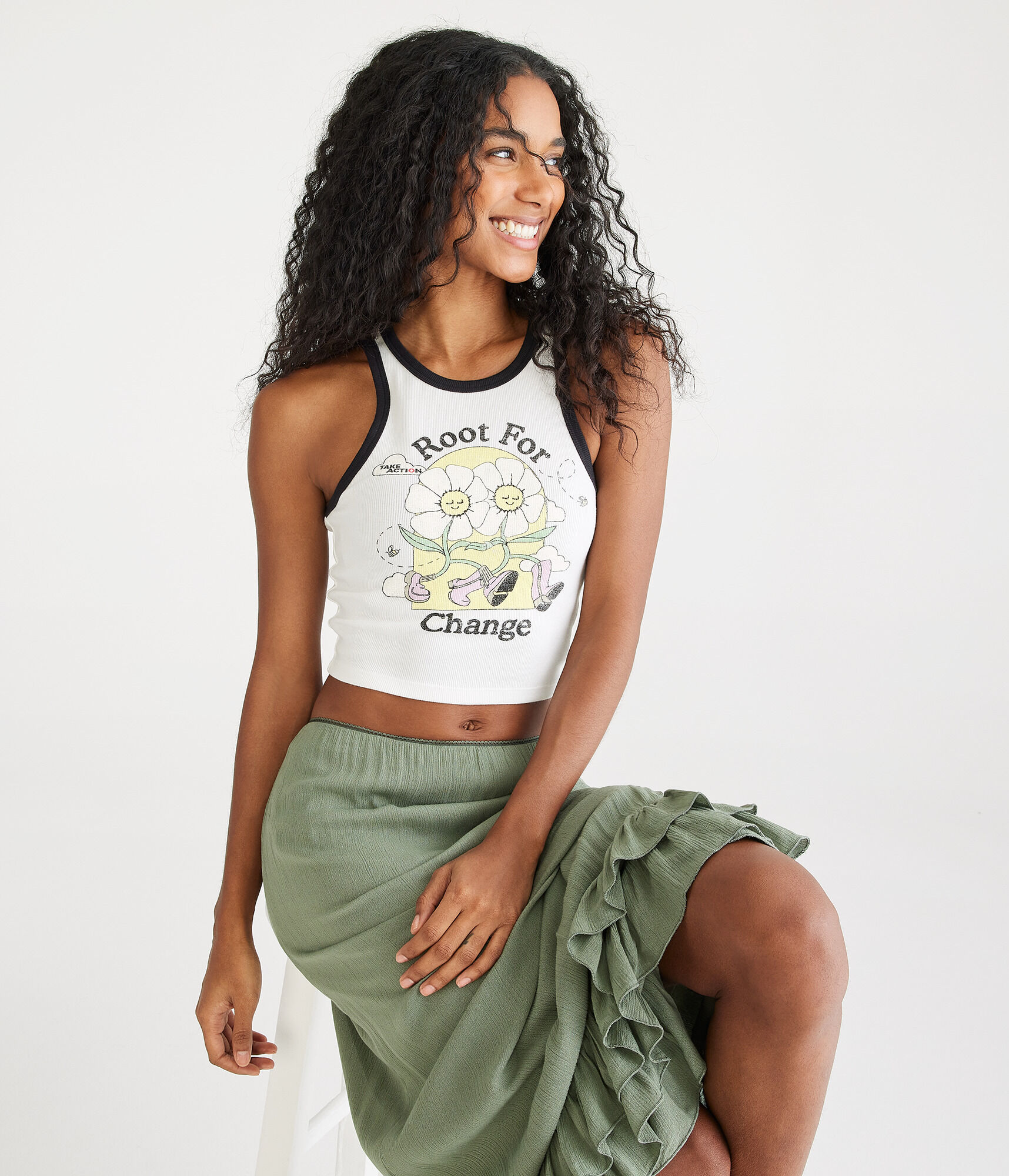 FINAL SALE - AERO | GLOBAL CITIZEN&reg; Root For Change Cropped Tank