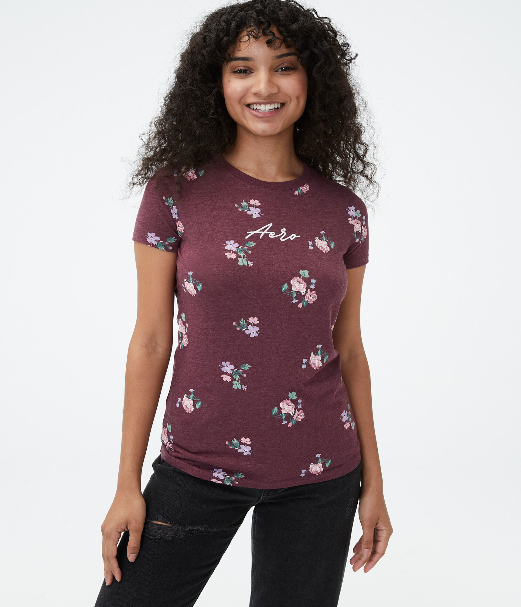 Aero Logo Floral Graphic Tee