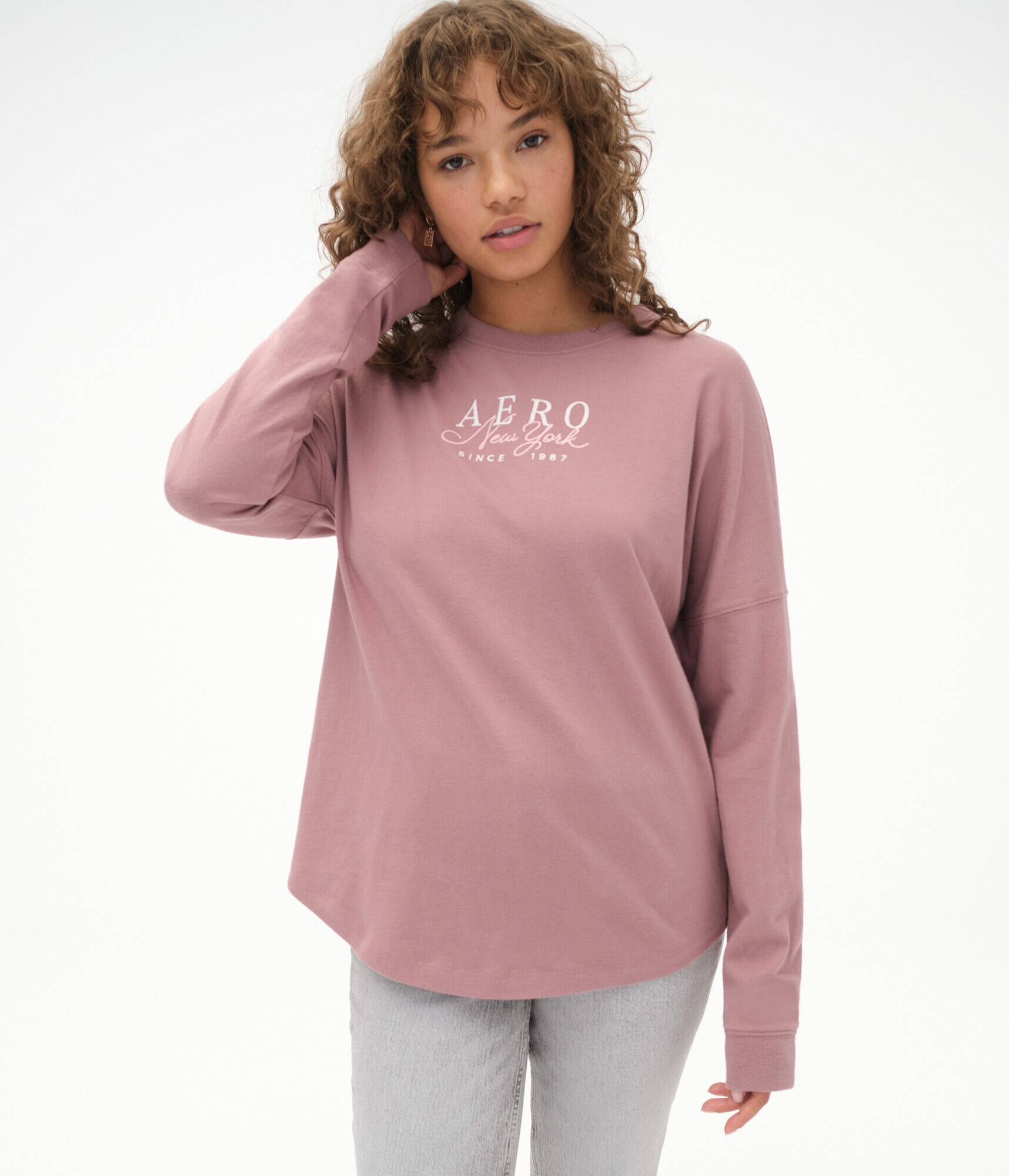 Long Sleeve Aero New York Boyfriend Graphic Tee