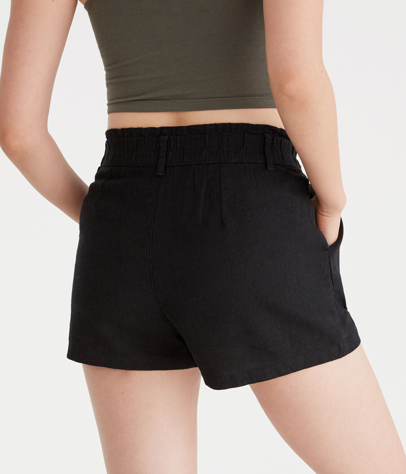 High-Rise Linen Shorts