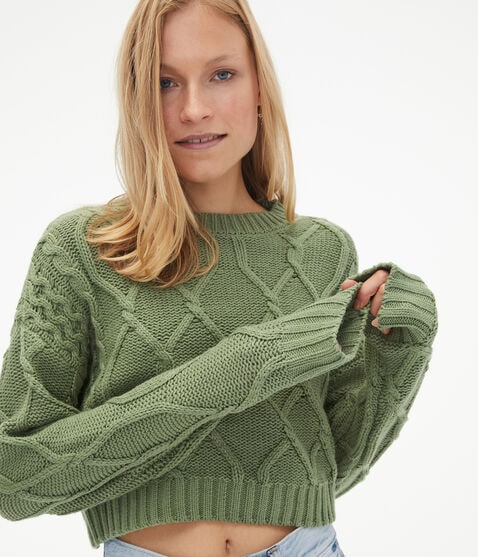 Mixed Cable Crew Sweater Mixed Cable Crew Sweater