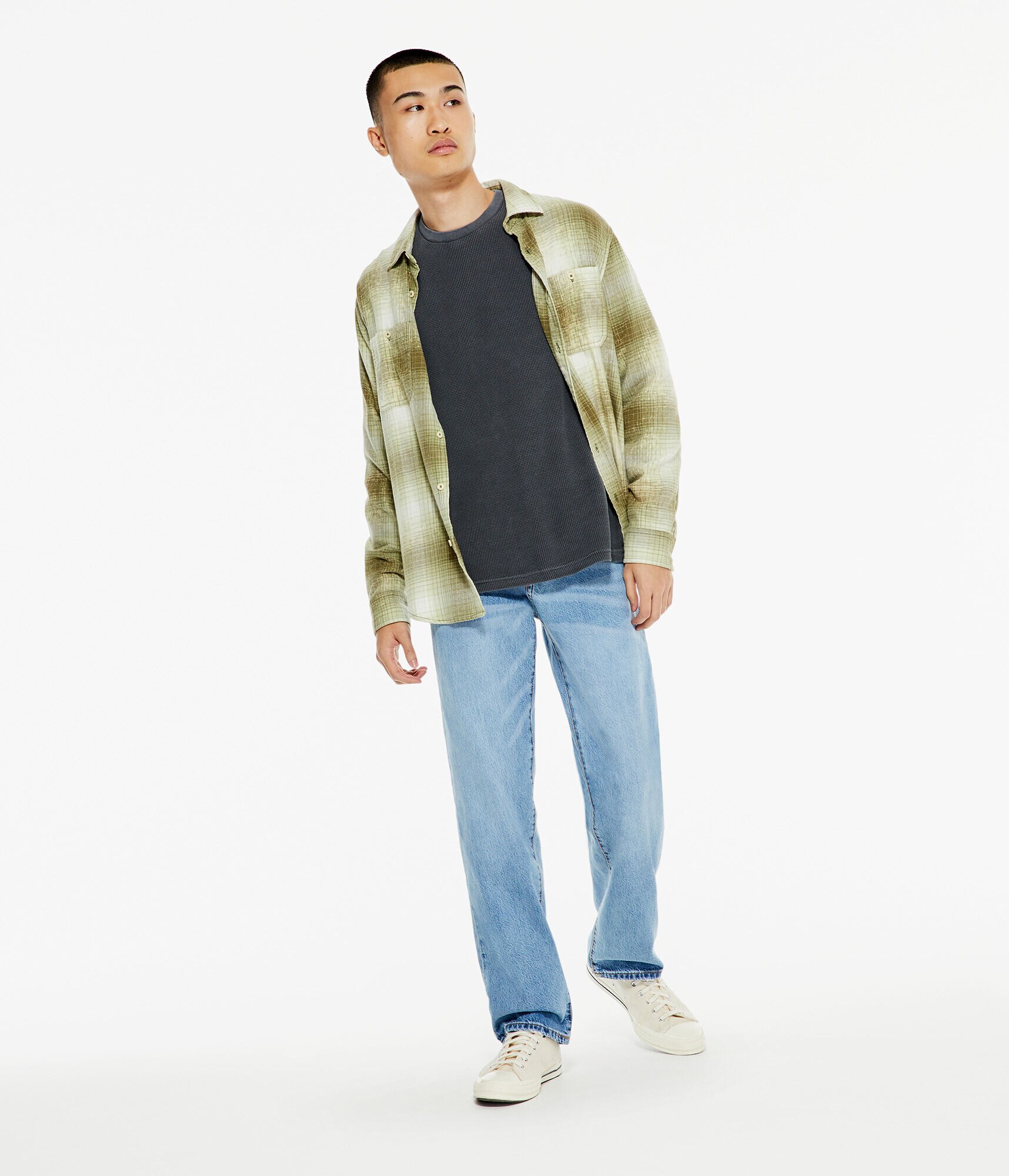 Helewala Vintage Acid Washed Streetwear Men's Long Sleeve T