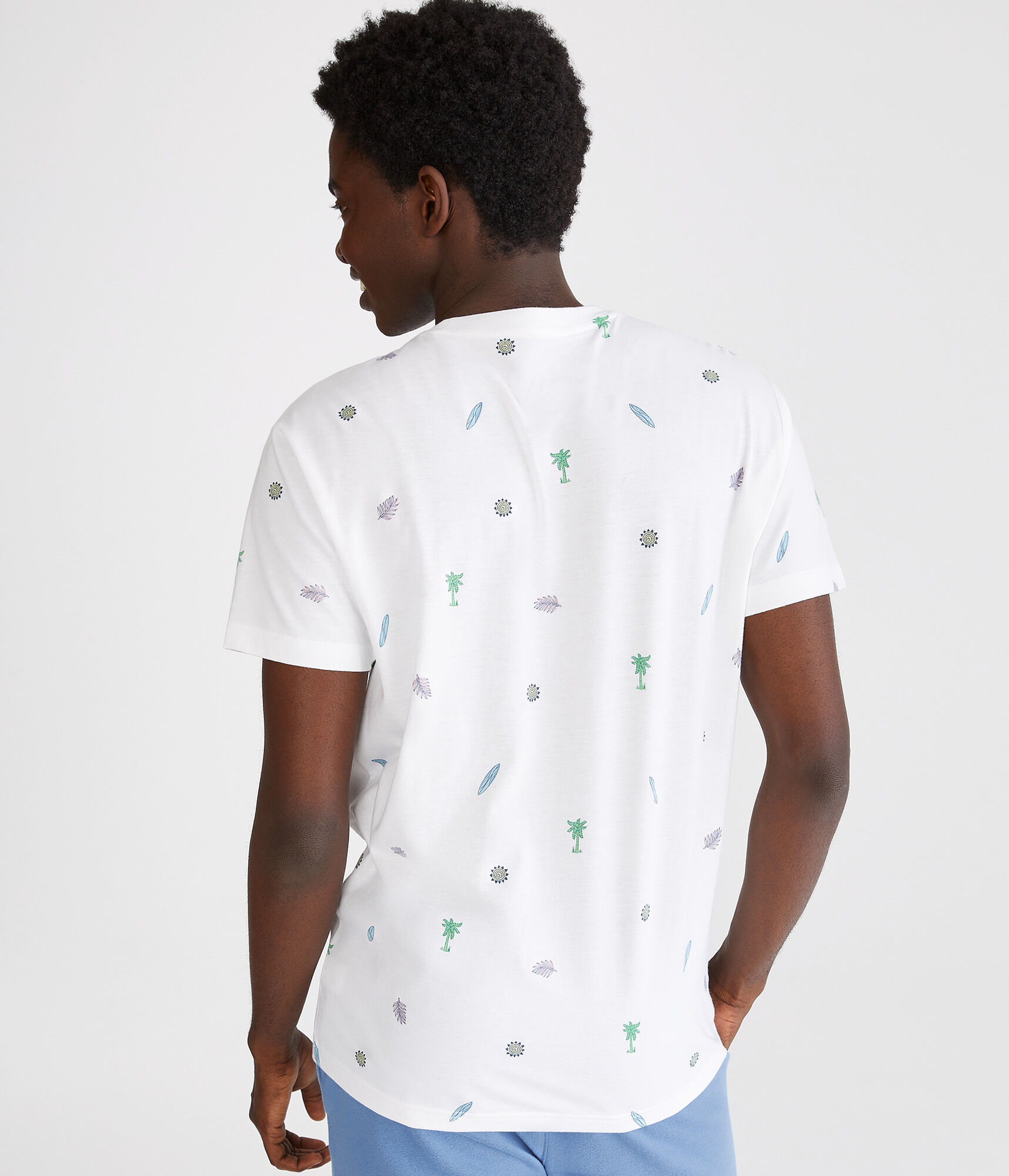 Palm Surfboard Print Graphic Tee
