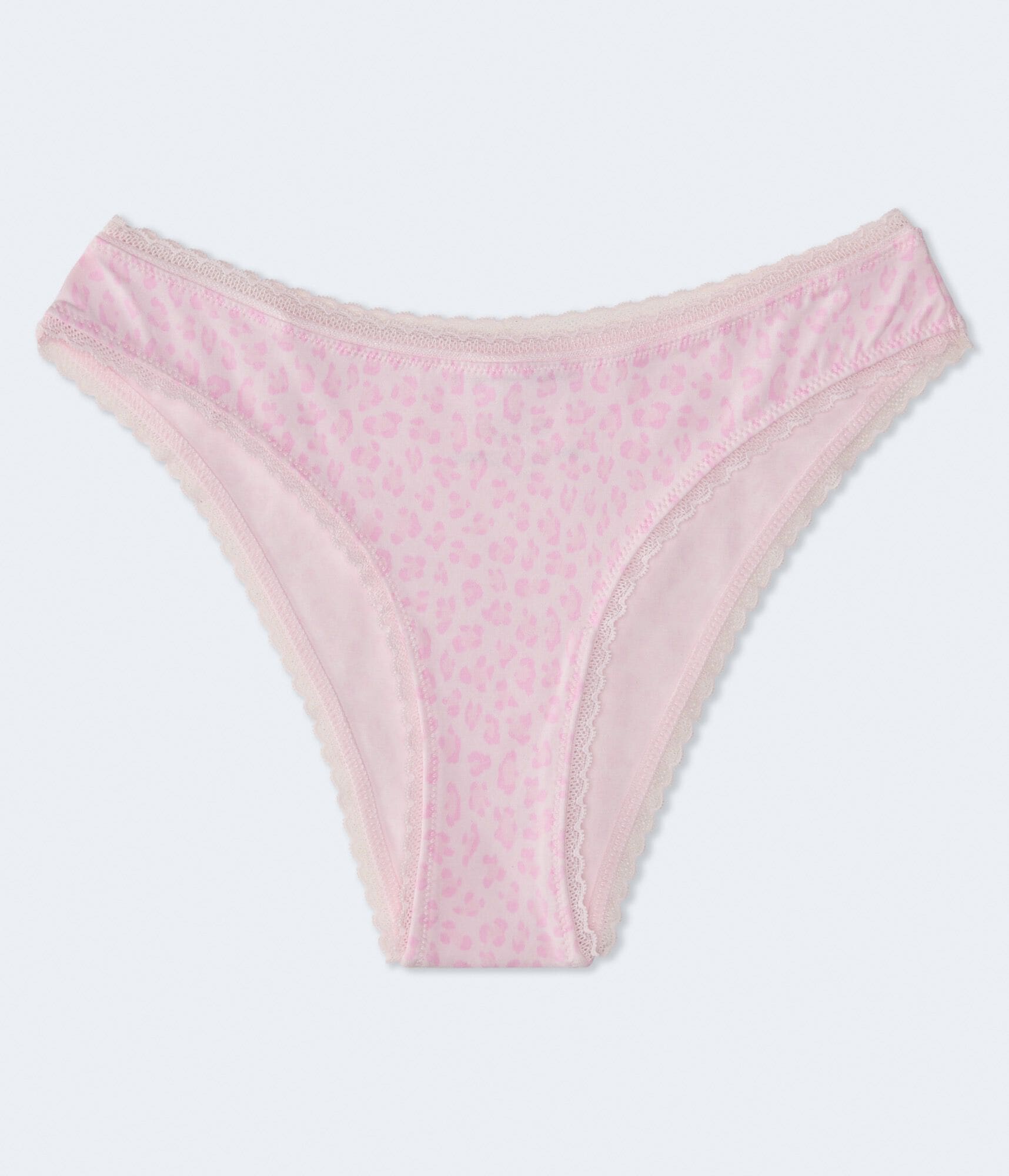 Pink Leopard Lace-Trim Cheeky