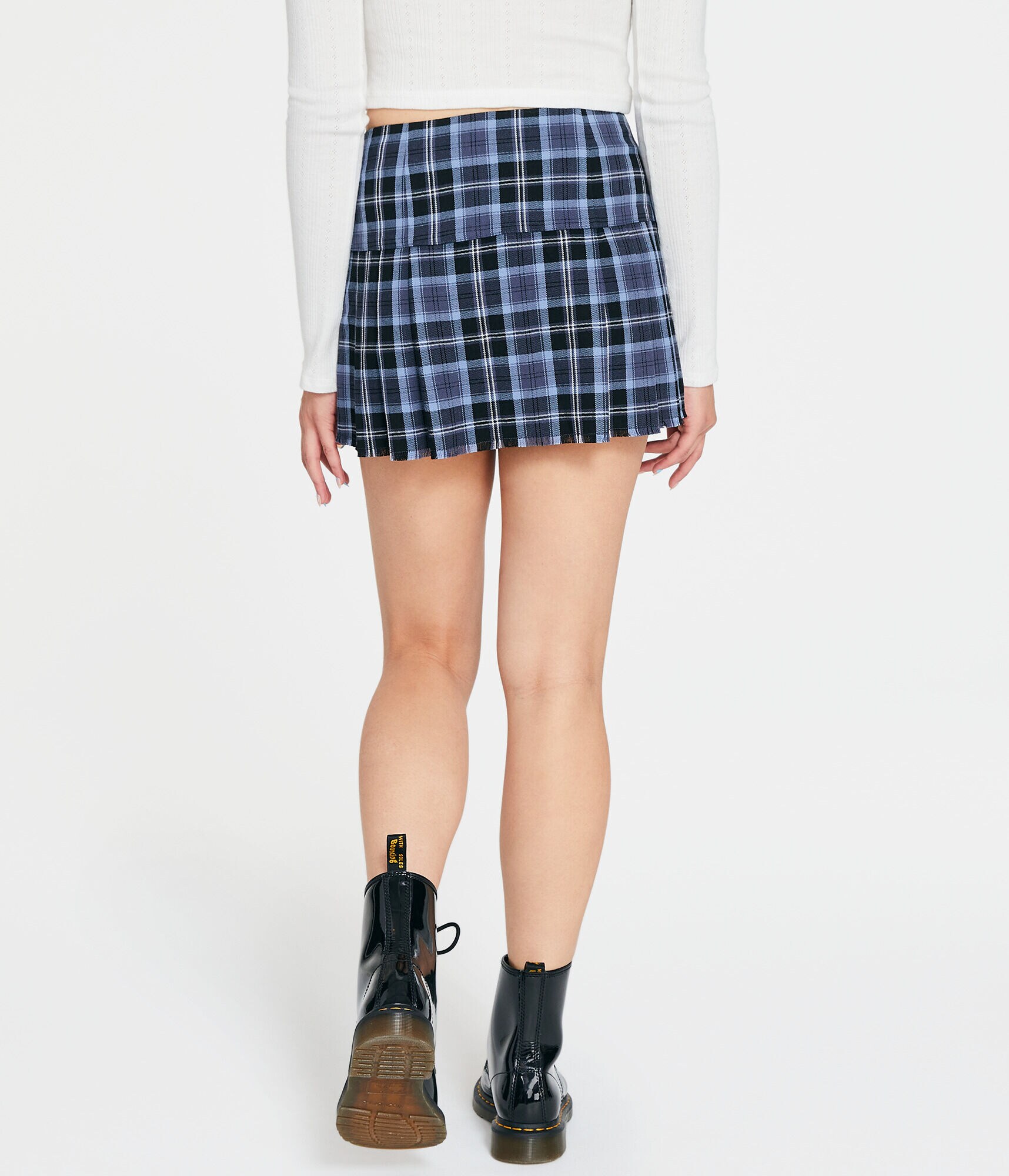 Plaid Pleated Mini Skirt