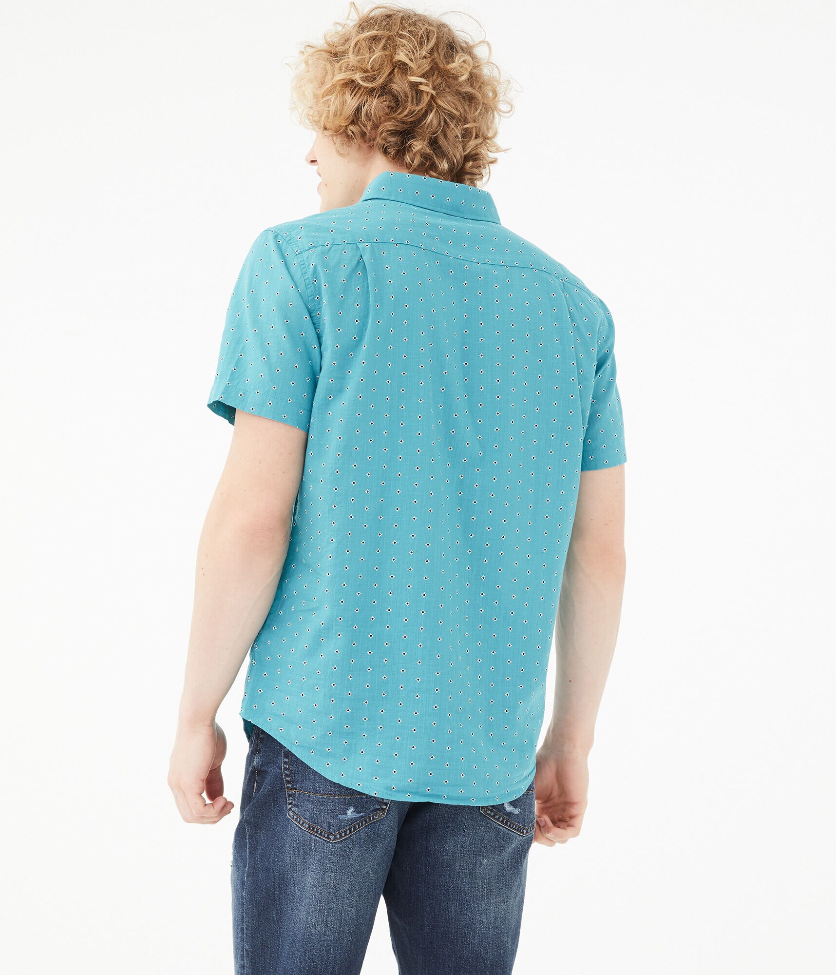 Geo Print Button-Down Shirt