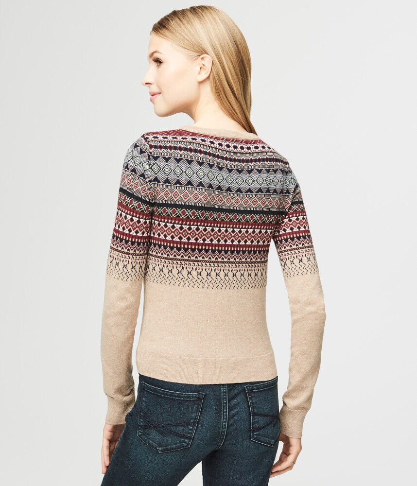 Mixed Pattern Raglan Sweater