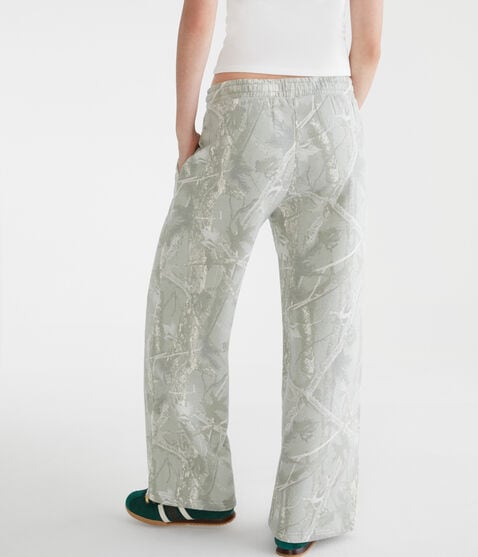 Forest Camo Mid-Rise Wide Leg Sweatpants Forest Camo Mid-Rise Wide Leg Sweatpants