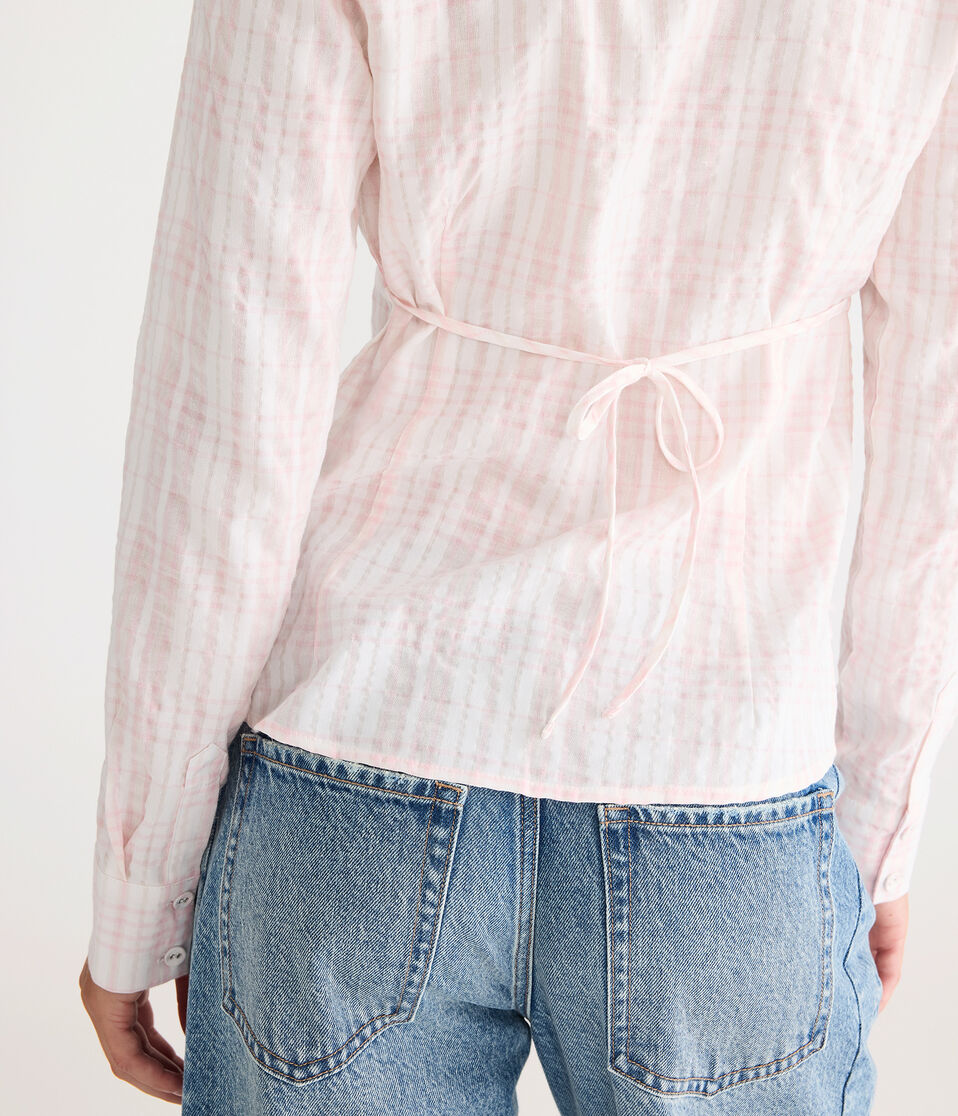 Long Sleeve Thin Stripe Fitted Shirt