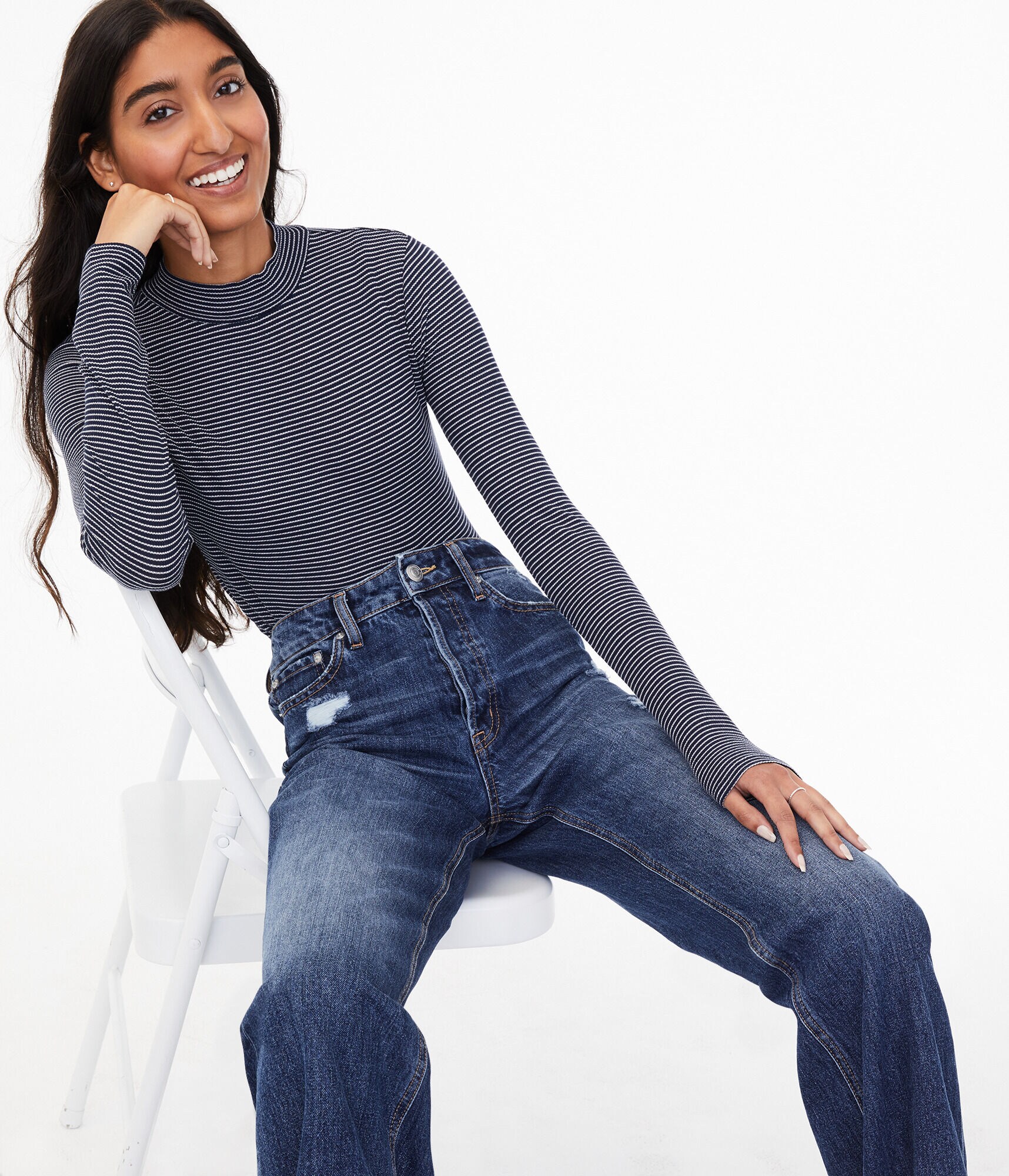 Aeropostale Womens Mock Neck Sweatshirt