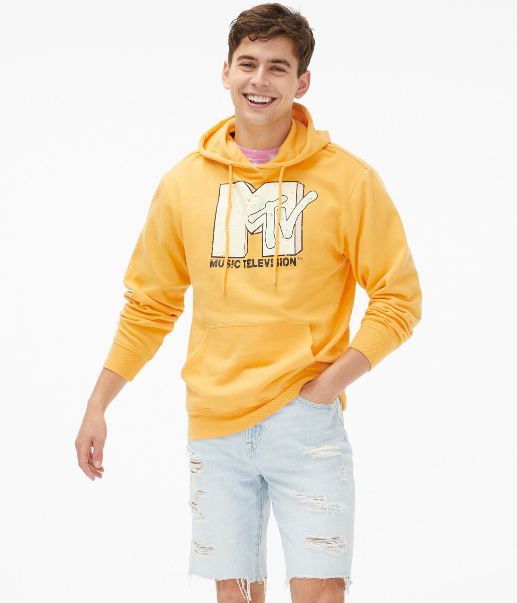 MTV Paint Splatter Logo Pullover Hoodie***