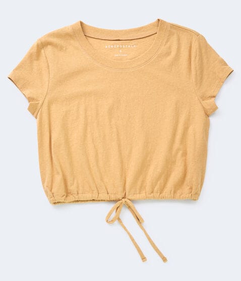 Drawstring-Hem Cropped Tee Drawstring-Hem Cropped Tee