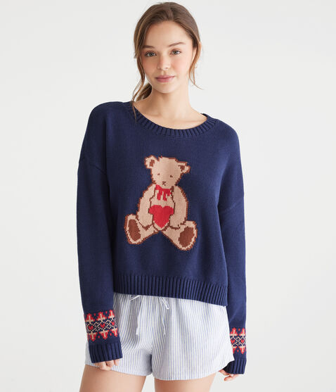 Teddy Bear Slouchy Crew Sweater Teddy Bear Slouchy Crew Sweater