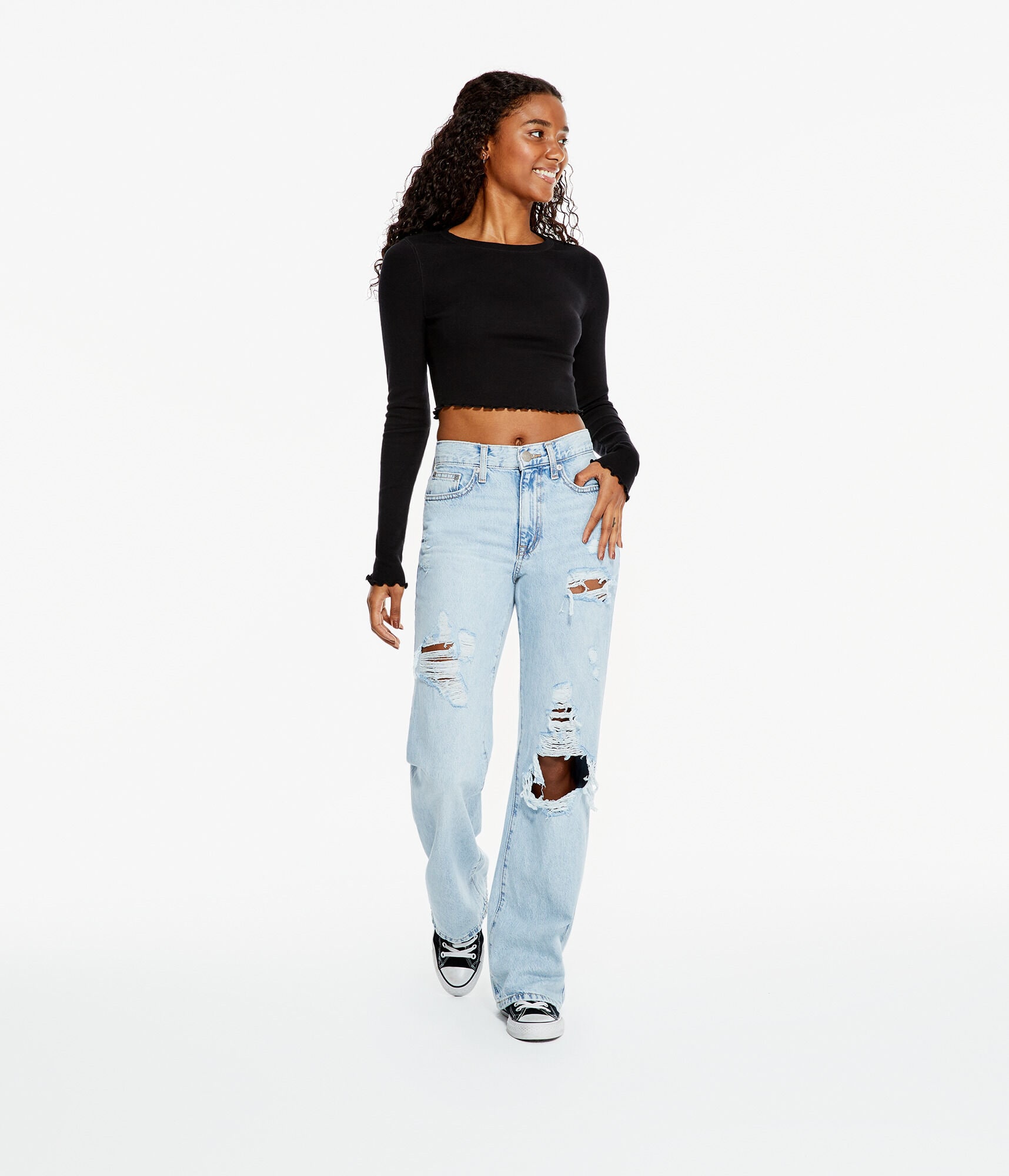 Low-Rise Boyfriend Flare Jean