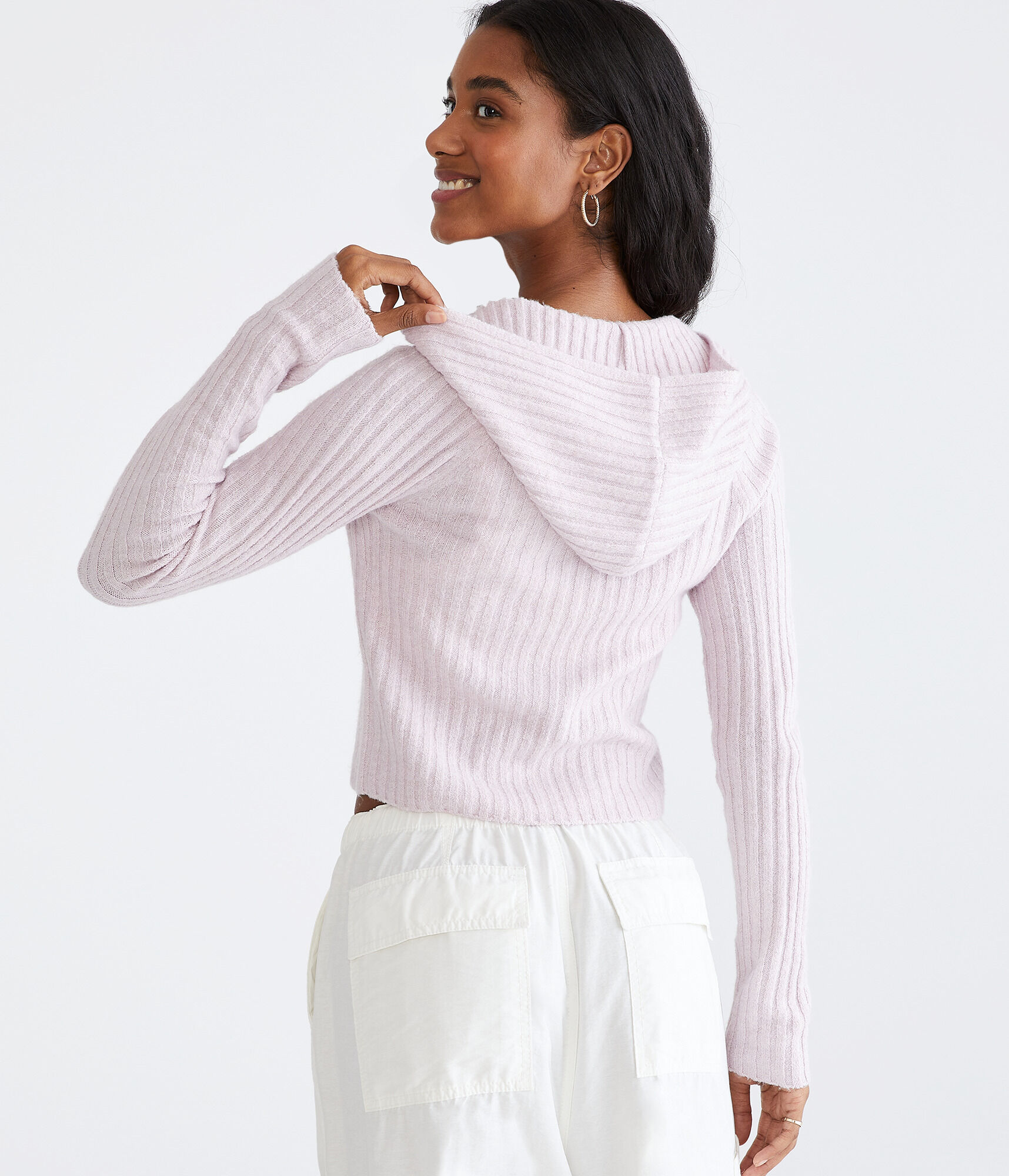 Cozy Cropped Sweater Hoodie