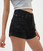 High-Rise Denim Mom Shorts