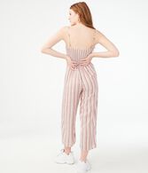 Striped Lace-Up Jumpsuit