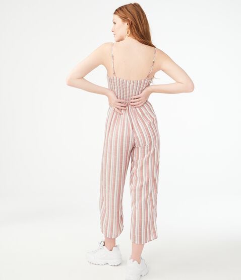 Striped Lace-Up Jumpsuit Striped Lace-Up Jumpsuit