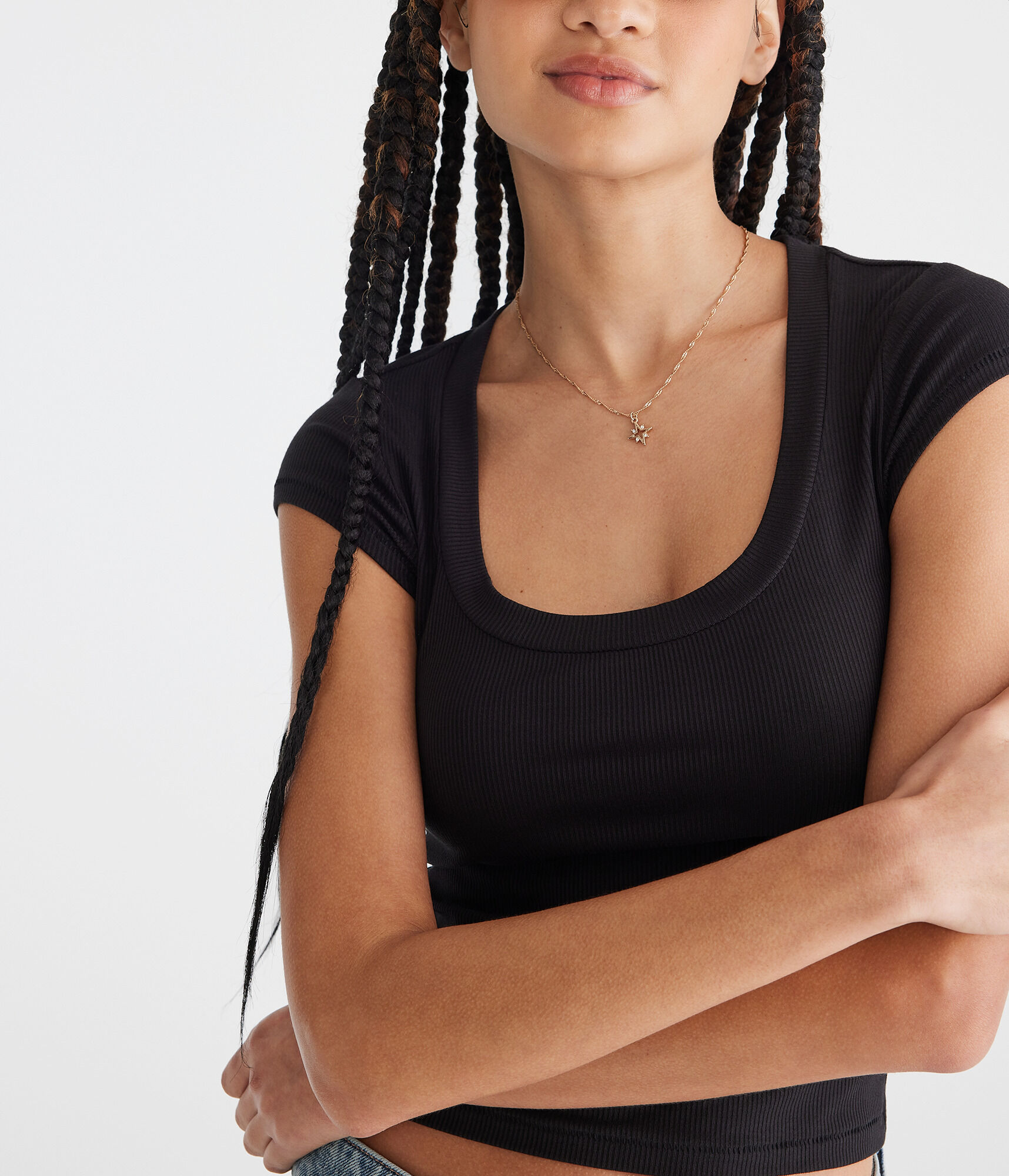 Seriously Soft Ribbed Scoop-Neck Baby Tee