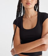 Seriously Soft Ribbed Scoop-Neck Baby Tee