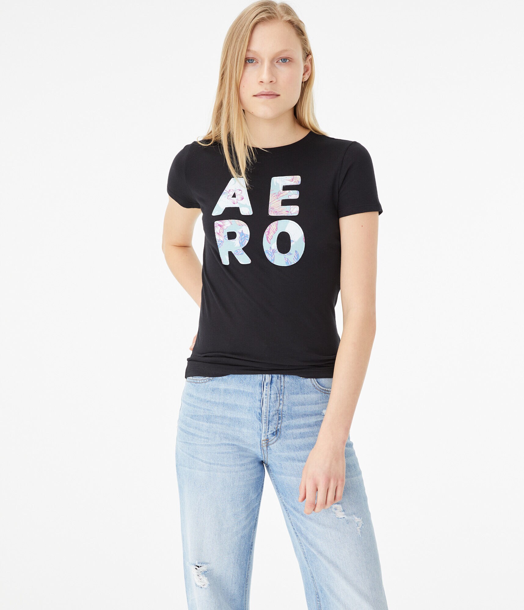 Floral Aero Appliqu&eacute; Graphic Tee