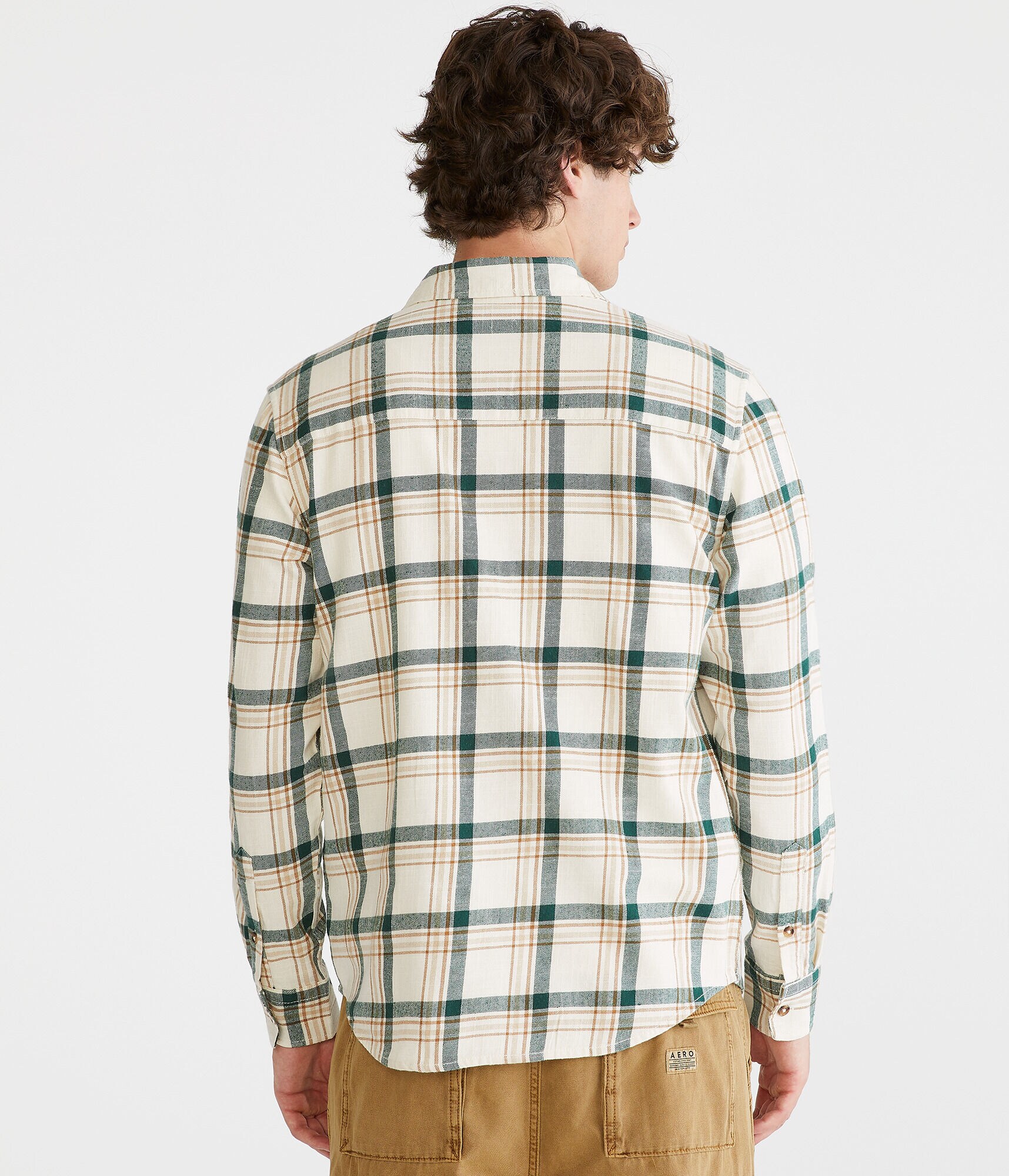 Long Sleeve Relaxed Plaid Slub Flannel Shirt